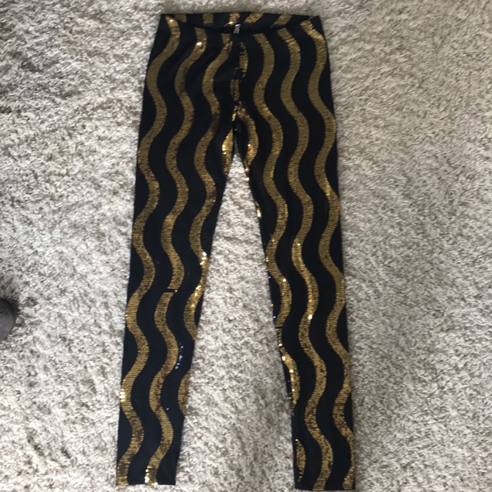 Sequins black and gold pants